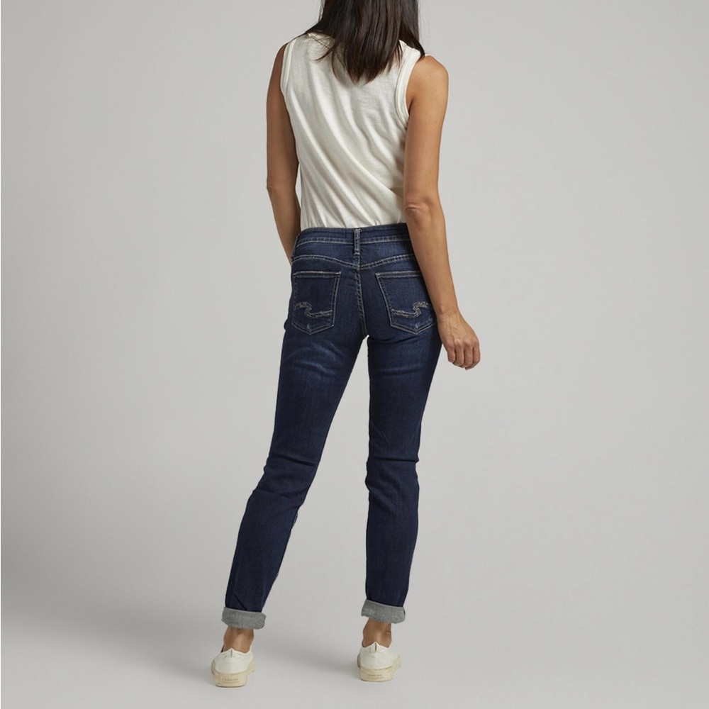Silver Jeans Co. Women's Boyfriend Mid Rise Slim Leg Jean - Picture 2 of 7
